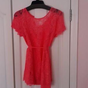 Motherhood Maternity pink lace shirt top